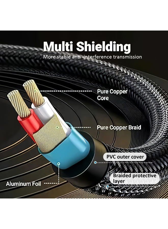 Smithok 2pack 1/8 to 1/4 Stereo Audio Cable,6.35mm 1/4" Male to 3.5mm 1/8" Male TRS Bidirectional Stereo Audio Cable for Guitar, Laptop, Home Theater Devices, Speaker and Amplifiers 4Ft - Image 2