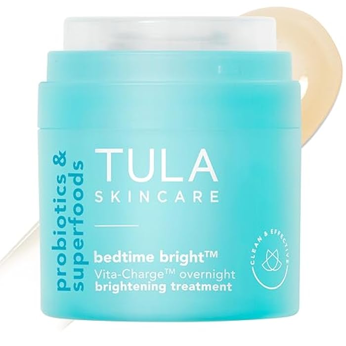 TULA Skin Care Bedtime - Bright Vita-Charge™ Overnight Brightening Treatment, Vitamin C & Niacinamide help Even Skin Tone & Texture, 1.7fl oz - Image 1