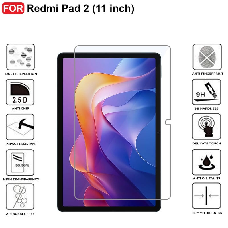 Cedo زجاج مقسى لجهاز Redmi Pad 2 (11 بوصة) | واقي شاشة زجاج مقسى شفاف لجهاز Redmi Pad 2 (11 بوصة) - Image 3