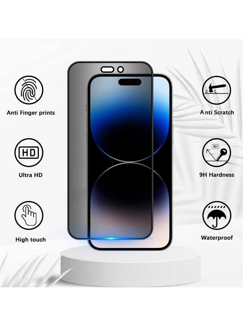 ELTRAZONE [2 Pack] Privacy Screen Protector for iPhone 16 Pro – Anti-Peep, Full Coverage Tempered Glass, Anti-Spy Privacy Protection, Scratch-Resistant, Easy Installation - Image 3