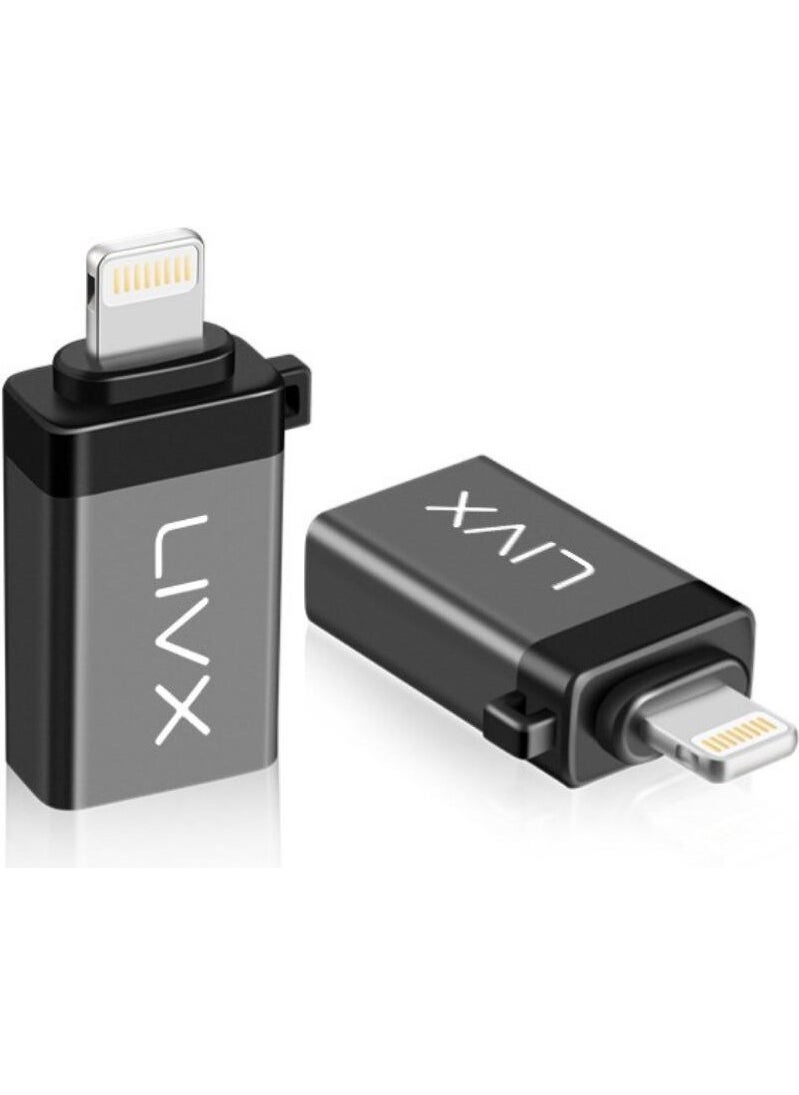 Livx - Lightning To USB 3.0 OTG Converter Adapter Black Otglgm - Image 1