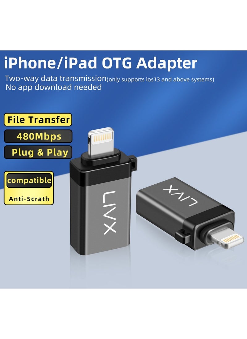 Livx - Lightning To USB 3.0 OTG Converter Adapter Black Otglgm - Image 1