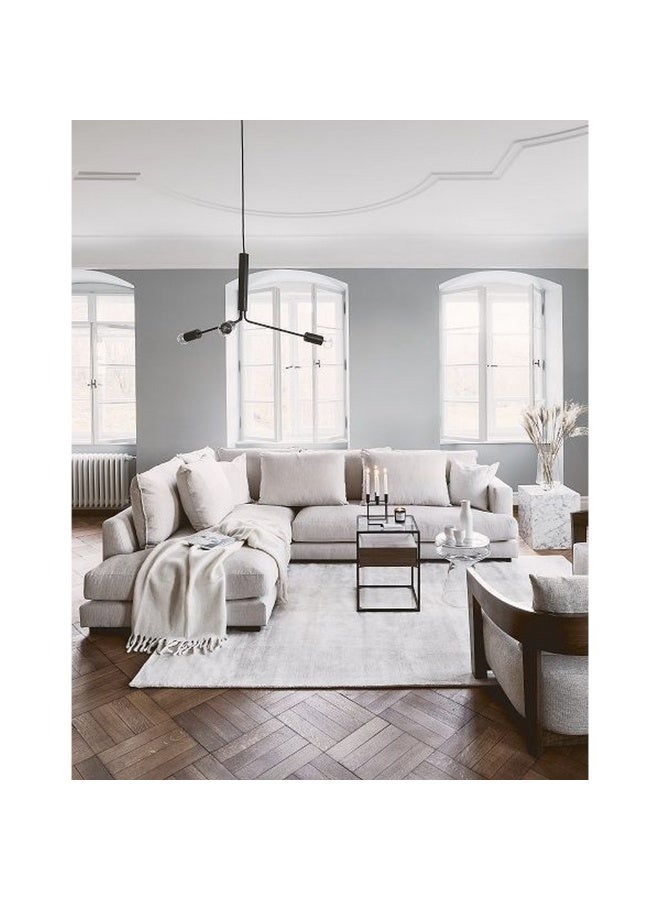 هومزمارت كنبة زاوية خشب سويدي وكتان - بيج - Image 1