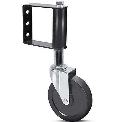 Ronlap Gate Wheels for Wooden Gate, Gate Caster Wheel Spring Loaded for Metal Tube Swing Gate Fence Gate Wheel for Gates Heavy Duty Outdoor Farm Vinyl Gate Rollers, 250 Lbs, 5 Inches, Black - Image 2