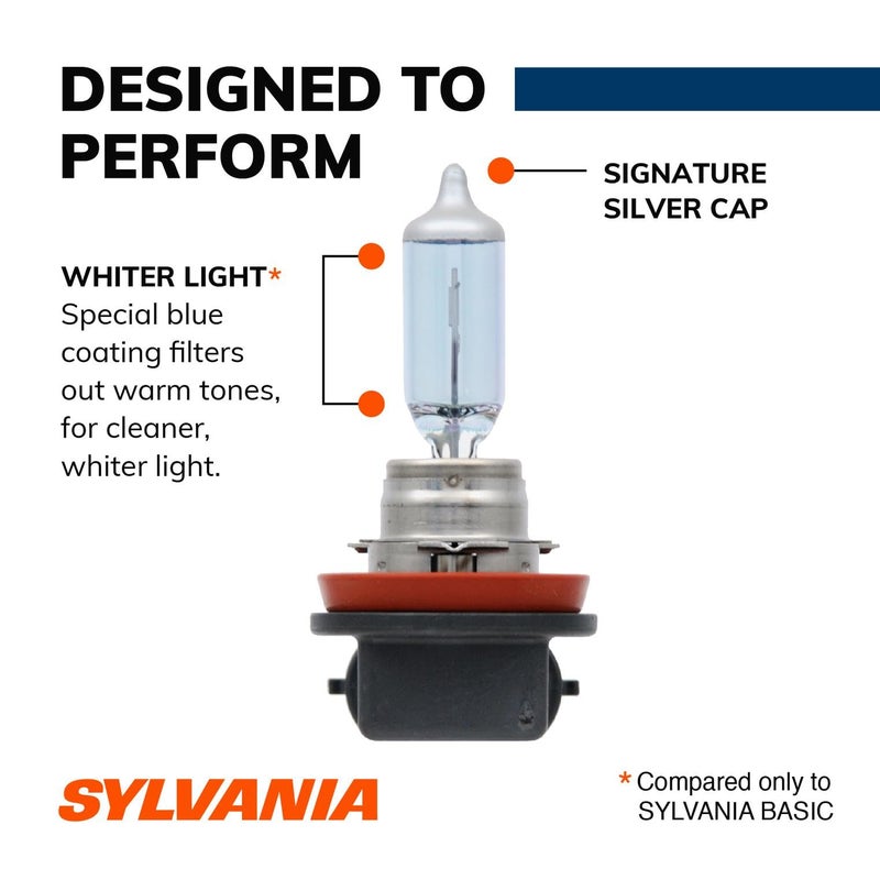 SYLVANIA - H11 SilverStar - High Performance Halogen Headlight Bulb, High Beam, Low Beam and Fog Replacement Bulb, Brighter Downroad with Whiter Light (Contains 1 Bulb) - Image 4