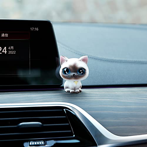 YGMONER Cat Bobblehead Ornaments Car Dashboard Shake Head Decoration (Siamese) - Image 3