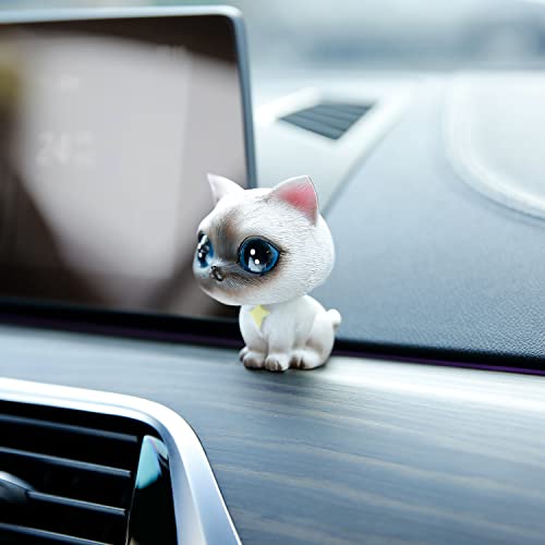 YGMONER Cat Bobblehead Ornaments Car Dashboard Shake Head Decoration (Siamese) - Image 2