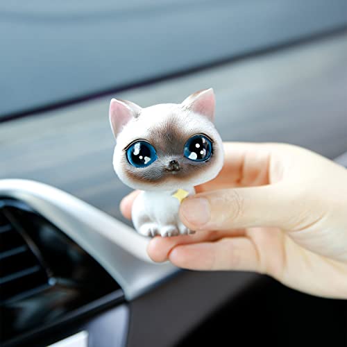 YGMONER Cat Bobblehead Ornaments Car Dashboard Shake Head Decoration (Siamese) - Image 5