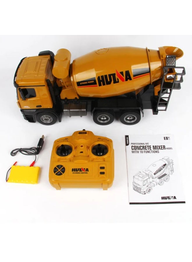 Huina 1574 1:14 RC Concrete Mixer Truck 10CH Remote Control Construction Vehicle with Sound & 25 Min Playtime - Image 2