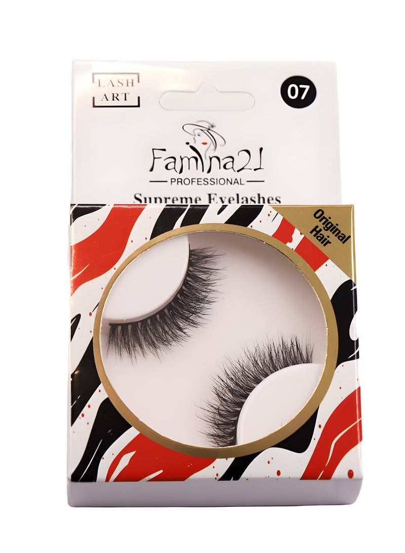 Famina21 Supreme Eyelashes - 20 Models, Natural and Lightweight, Reusable False Eyelashes (FM07) - Image 1