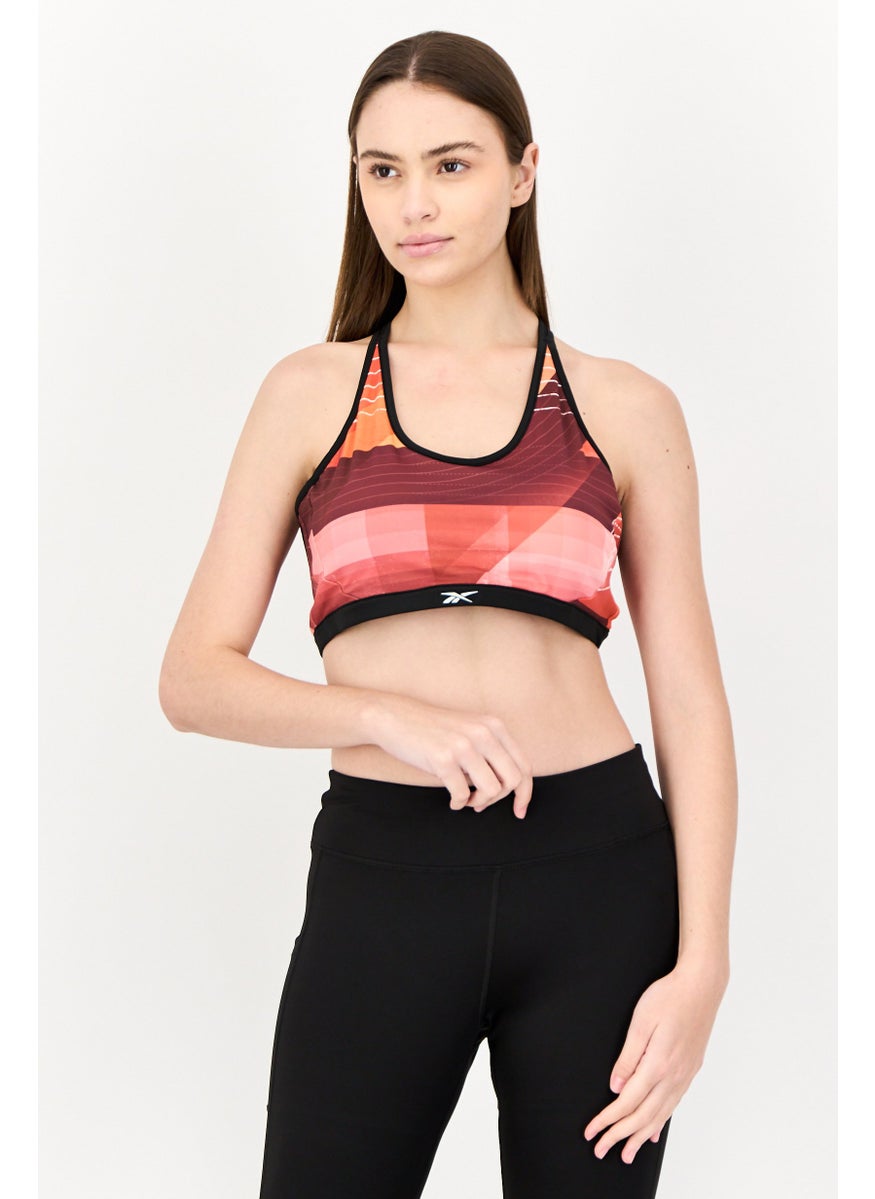 Reebok Women Brand Logo Padded Sports Bra, Multicolor  - Image 1