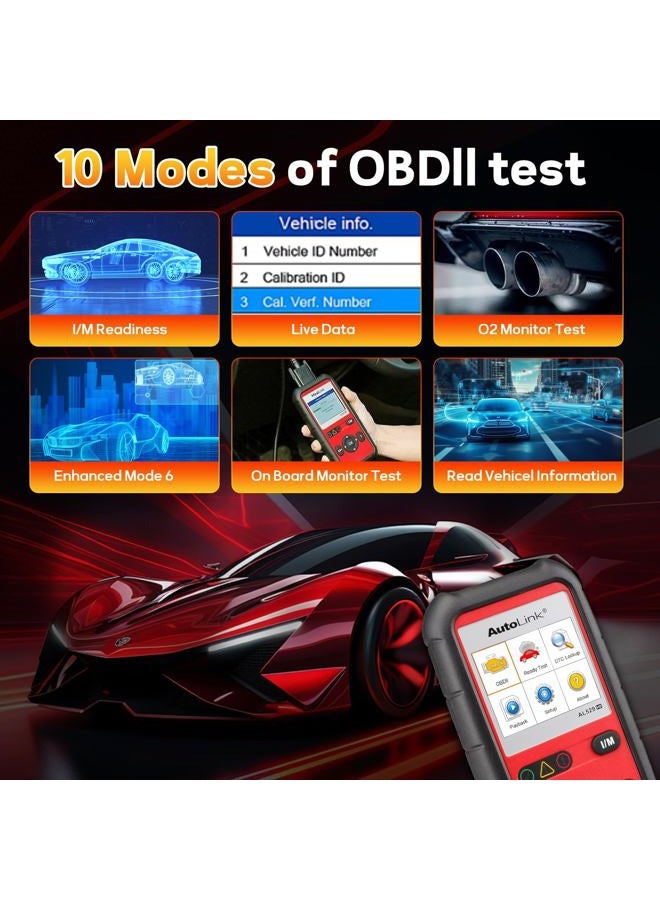 Autel AutoLink AL529HD for Heavy Duty Vehicles Advanced AL529 OBD2 Code Scanner AutoVIN Read Enhanced Codes for Ford/GM/Chrysler Freeze Frame Data Multilingual menu DTC Definitions - Image 3