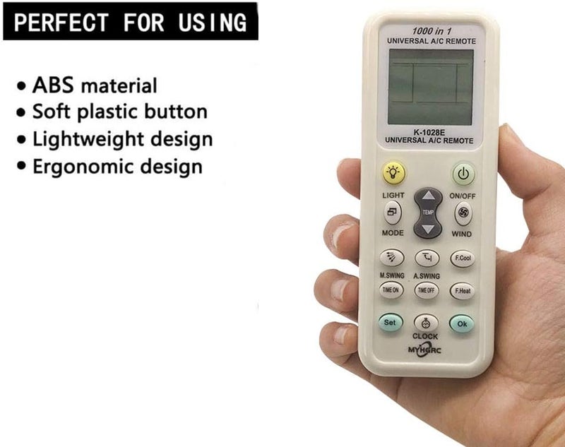 ام اي اتش جي ار سي جهاز تحكم عن بعد عالمي لأجهزة التكييف K-1028E يناسب ماركات Haier، Hitachi، Panasonic، LG، Sharp، Gree، Midea، Bosch، Toshiba، Sanyo؛ يعمل كجهاز تحكم واحد لأكثر من 1000 نوع من أجهزة التكييف متوفرة في السوق. - Image 5