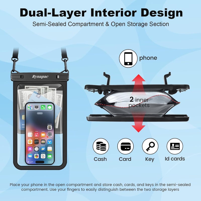 Rynapac 2 Pack Waterproof Phone Pouch - 10in Waterproof Phone Case with Lanyard, IPX8 Cell Phone Dry Bag Beach Essentials for iPhone 16 15 14 13 12 Pro Max, Galaxy S24+ S23 S22 S21 Series - Image 5