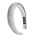FXQHAN Padded Headbands Velvet Headband Puffy Sponge Thick Headbands Vintage Wide Headband for Women (Grey) - Image 2