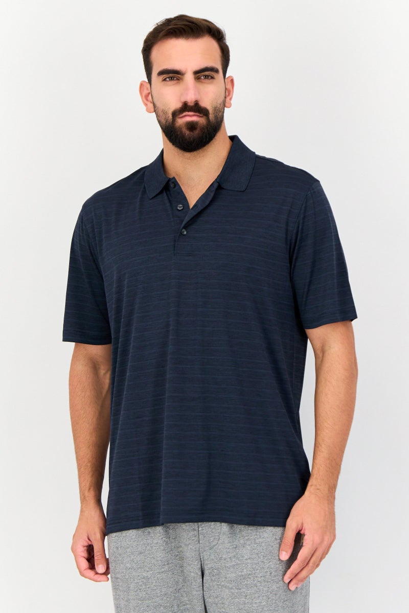 Greg Norman Men Sportswear Fit Micro Stripe Short Sleeve Training Polo Shirt, Multicolor - Image 1