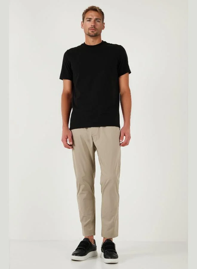 Buratti Buratti Slim Fit Elastic Waistband Pipe Leg Belt Detailed Trousers Men's TROUSERS 5543S86JMILANO