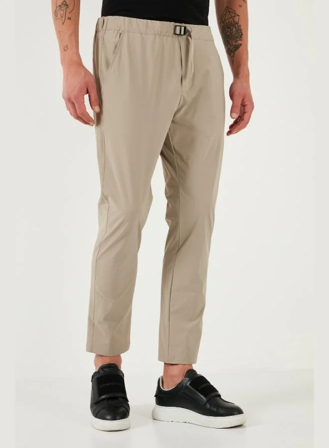 Buratti Buratti Slim Fit Elastic Waistband Pipe Leg Belt Detailed Trousers Men's TROUSERS 5543S86JMILANO