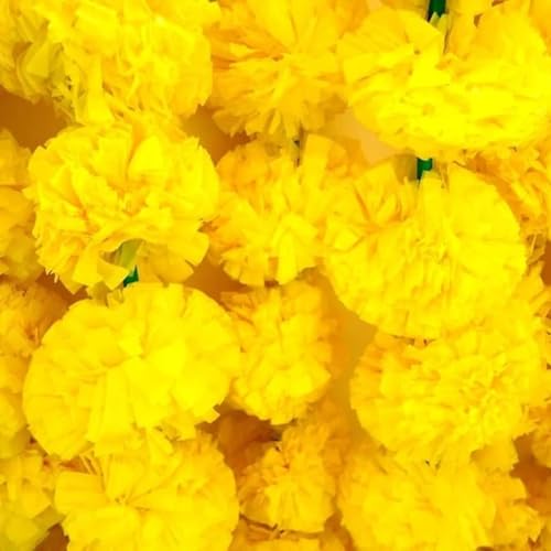 DRYPHON Artificial Marigold Garlands, Diwali & Pooja Room Decorations - Ganpati Pack of 15 (5 Yellow, 5 Orange, 5 Multi) - Image 3