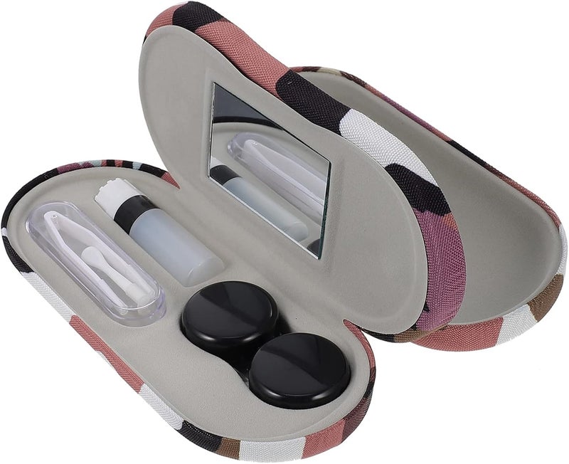 Camouflage 2 In 1 Contact Lens And Eyeglass Case With Mirror Tweezers Remover Travel Storage Box - Image 1