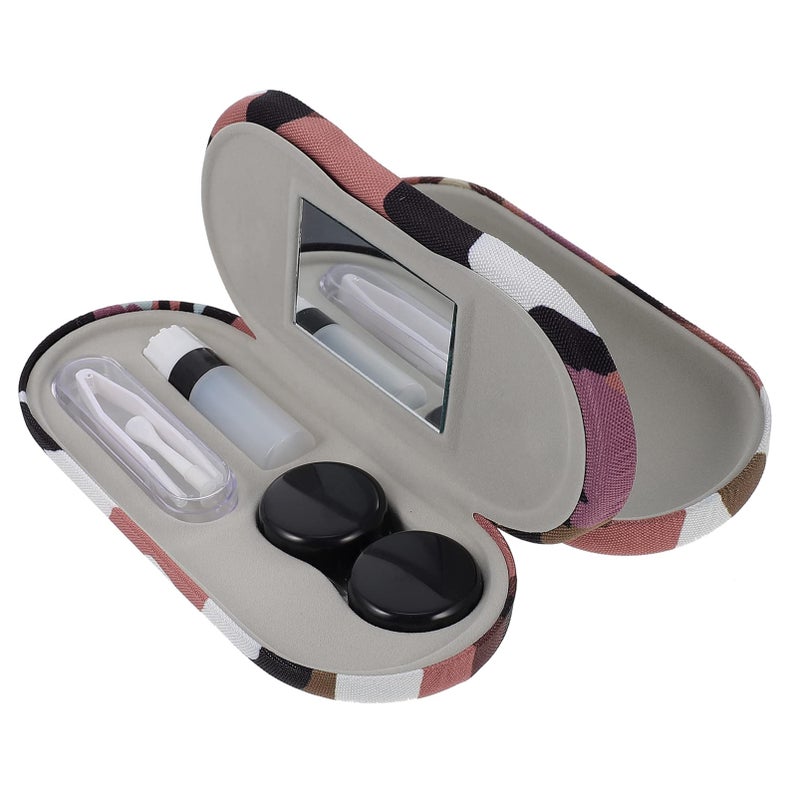 Camouflage 2 In 1 Contact Lens And Eyeglass Case With Mirror Tweezers Remover Travel Storage Box - Image 2