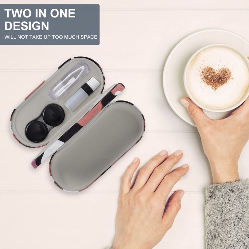 Camouflage 2 In 1 Contact Lens And Eyeglass Case With Mirror Tweezers Remover Travel Storage Box - Image 4
