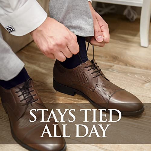 Miscly Shoe Laces for Dress Shoes - Round Oxford Shoelaces for Men - Multiple Lengths and Colors Available - Dark Brown, 30″ (76 CM) - Image 3