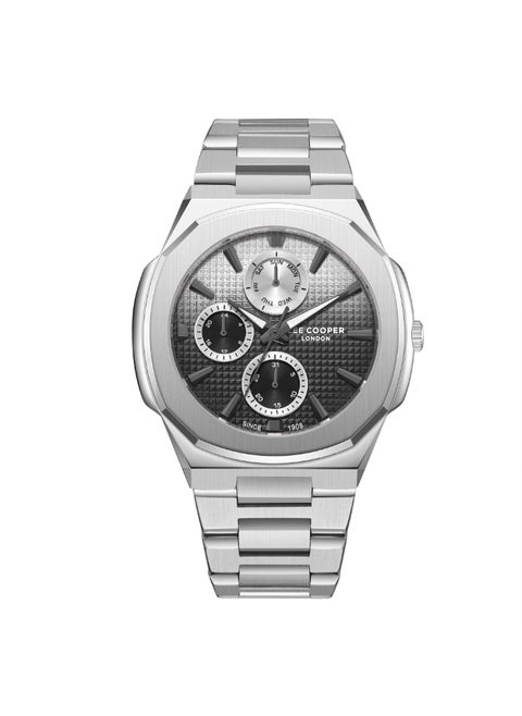 Lee Cooper Men's Watch, Multi Function Display and Metal Strap - LC08047.350, Silver