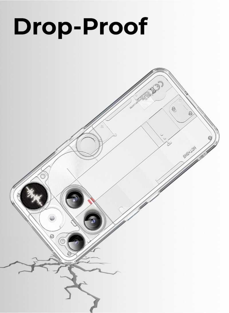 جلاسولوجي Nothing Phone 3 Clear Case – White Shockproof Ultra Transparent Anti-Yellowing Slim Fit Camera Protection - Image 2