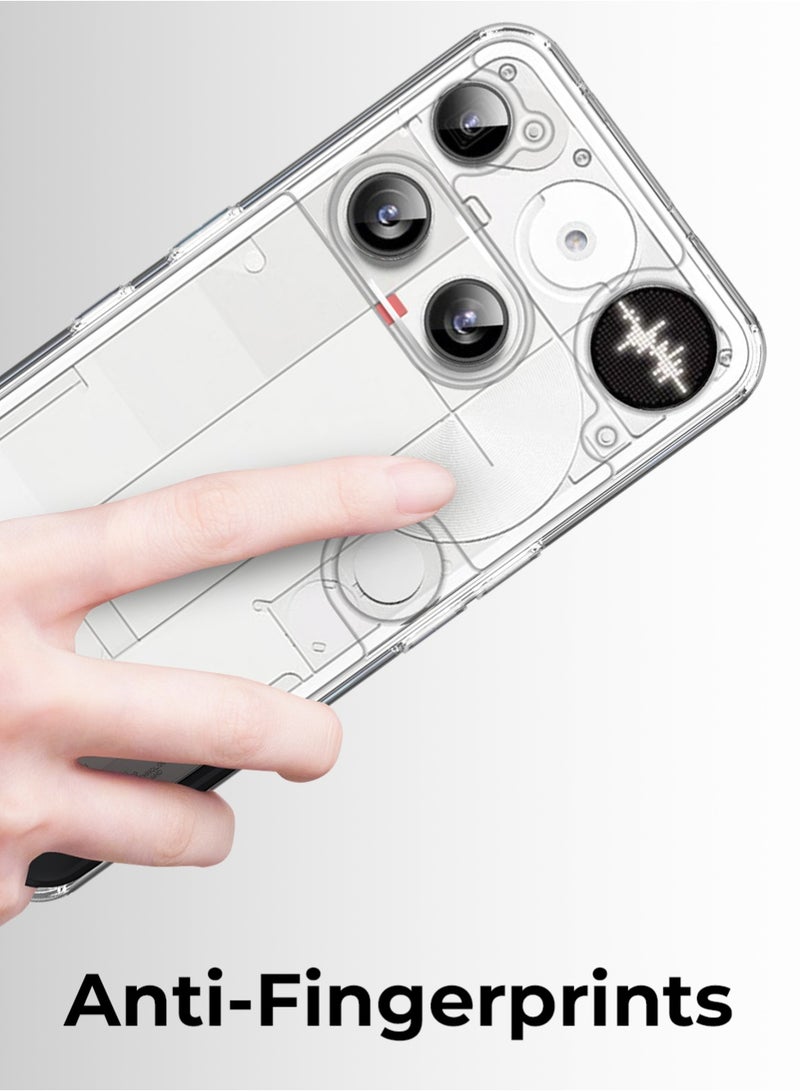 جلاسولوجي Nothing Phone 3 Clear Case – White Shockproof Ultra Transparent Anti-Yellowing Slim Fit Camera Protection - Image 4