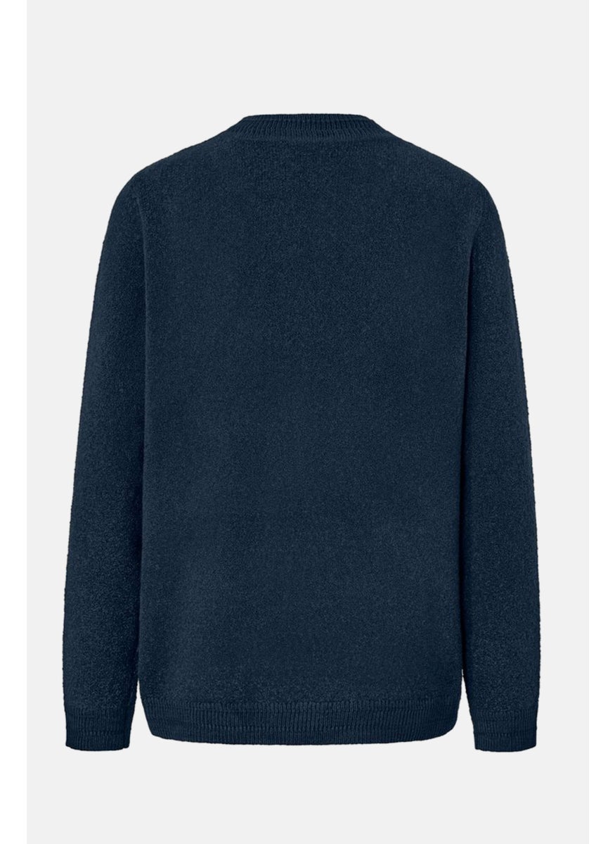 Tchibo - Women Textured Pull Over Sweater, Navy - Image 1