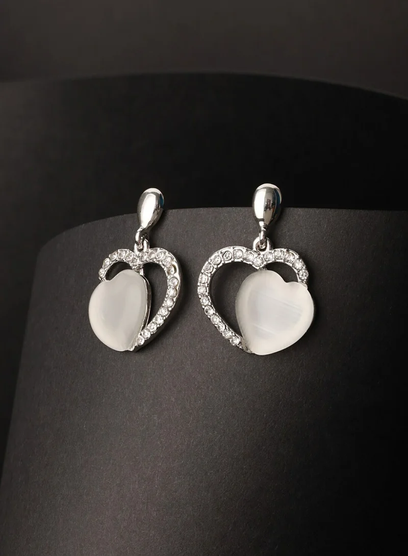 برياسي Plated AD Studded Drop Earrings