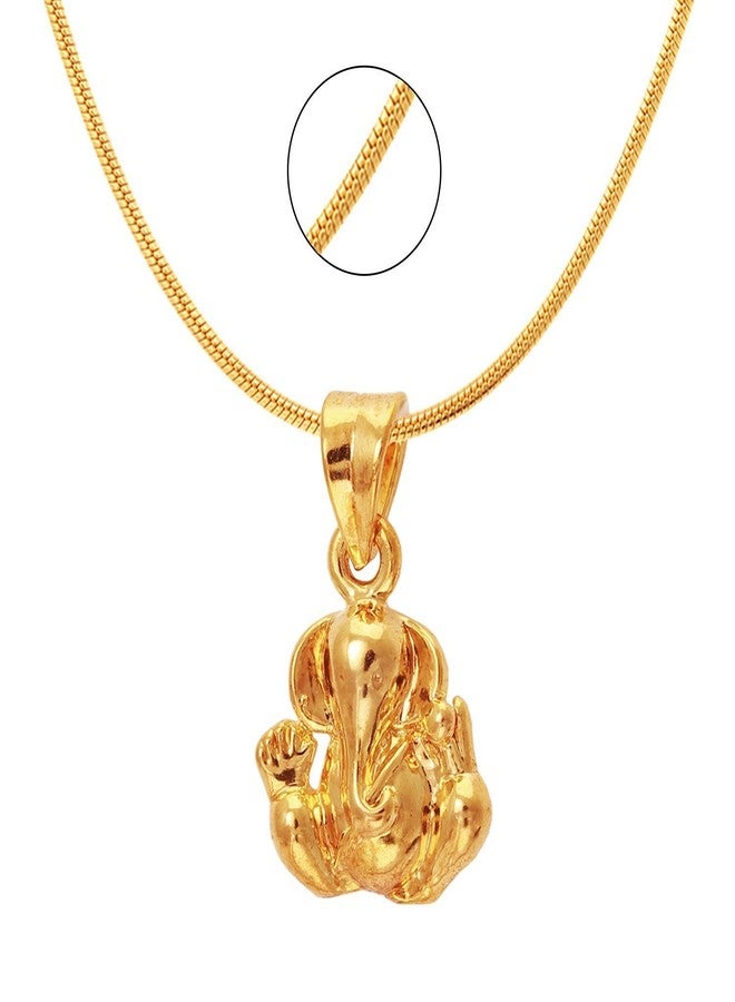 Mahi قلادة غانيش مطلية بالذهب من مجموعة ماهي إكسا، مع سلسلة، للرجال والنساء، PS6012012G - Image 2