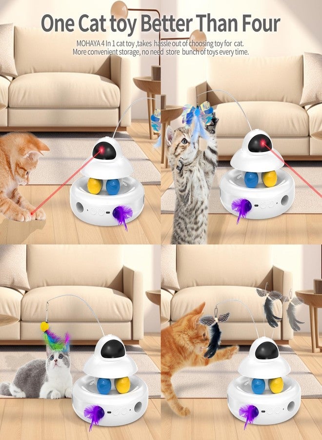 MOHAYA Interactive Cat Toys for Indoor Cats,4-in-1 Automatic Kitten Toy,Motion Activated Electronic Fluttering Butterfly,Track Balls, Moving Feather Toys for All Breeds,USB Rechargeable - Image 2