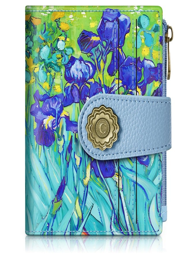 Chelmon Iris Whispers Small Wallet Woman RFID Blocking, PU Leather Bifold Credit Card Ladies Wallets with ID Window, Cute Zipper Coin Pocket Purse for Girls - Image 1