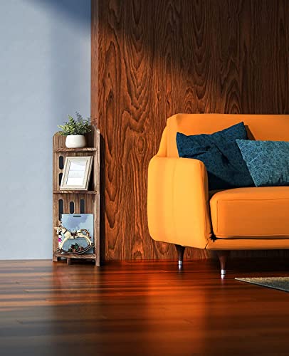 Meangood Bathroom Corner Shelf Stand, 3 Tier Solid Wood Display Shelf for Narrow Space, Shower Corner Shelf, Plant Stand Nightstand, for Living Room, Bedroom, Home Office, Elegant Carbonized Black - Image 4