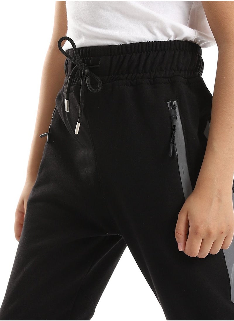 Caesar - Boys Elastic Waist Sweatpants With Tape And Side Zippers - Image 1
