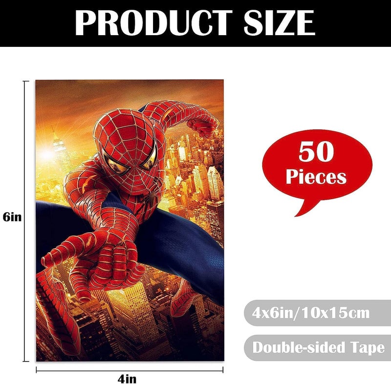 KARTMEN Pack of 50 Supermovie Movie Wall Collage Kit For Bedroom, Living room, Office - 4 x 6 Inches - Glue Dots Included - Image 3