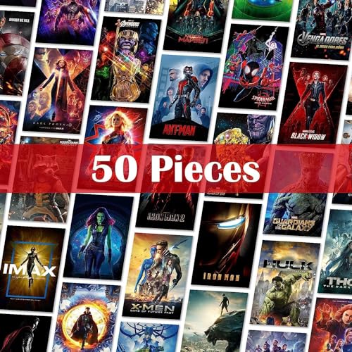 KARTMEN Pack of 50 Supermovie Movie Wall Collage Kit For Bedroom, Living room, Office - 4 x 6 Inches - Glue Dots Included - Image 2
