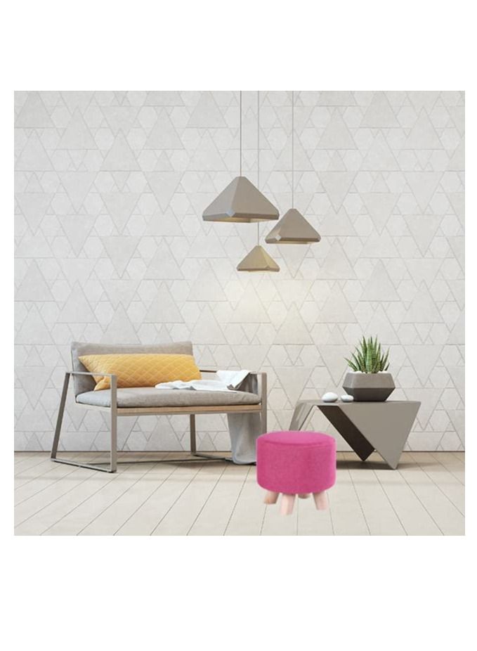 FFD Round Fabric Footrest Ottoman Stool - Padded Pouffe Chair for Shoe Changing & Foot Rest" - Image 3