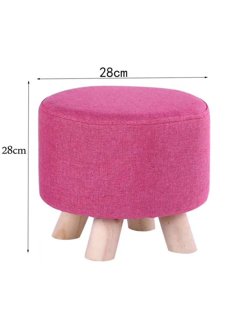 FFD Round Fabric Footrest Ottoman Stool - Padded Pouffe Chair for Shoe Changing & Foot Rest" - Image 2