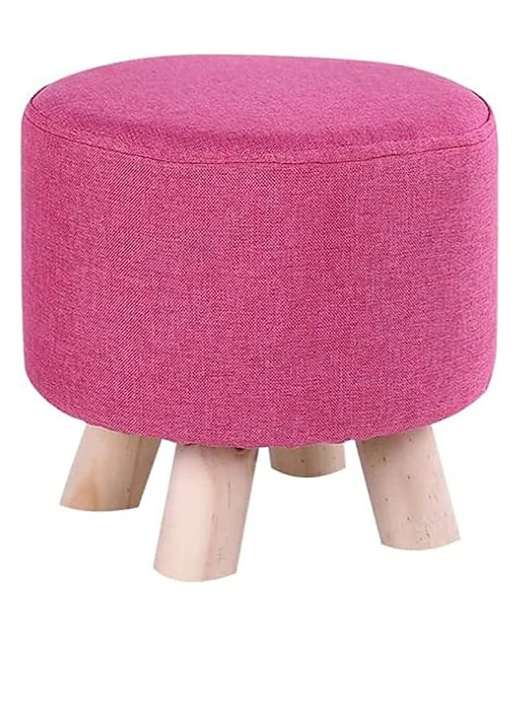 FFD Round Fabric Footrest Ottoman Stool - Padded Pouffe Chair for Shoe Changing & Foot Rest" - Image 1