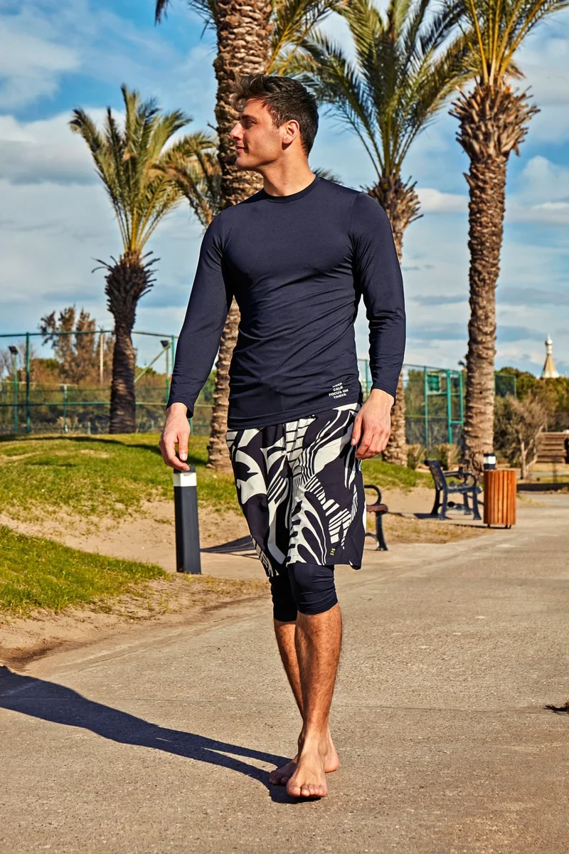 Marina Navy Blue Taqva Men's Swim T-Shirt T2402