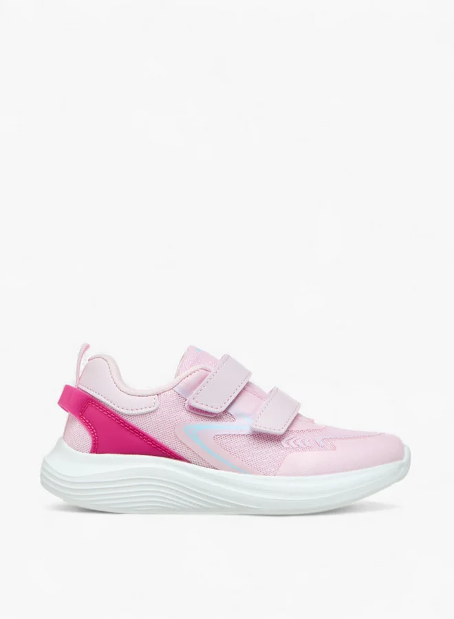 Dash Panelled Sports Shoes with Hook and Loop Closure