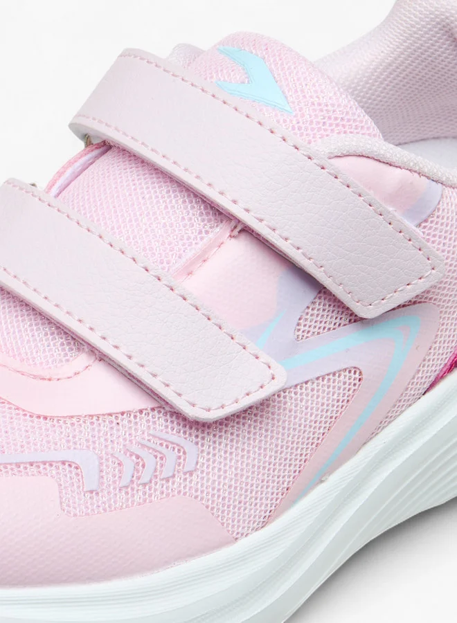 Dash Panelled Sports Shoes with Hook and Loop Closure