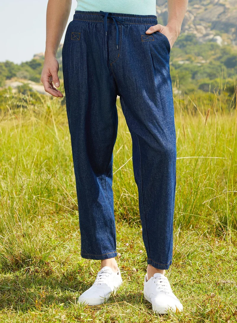 كامبوس سوترا جينز رجالي أزرق نيلي مطوي من الدنيم