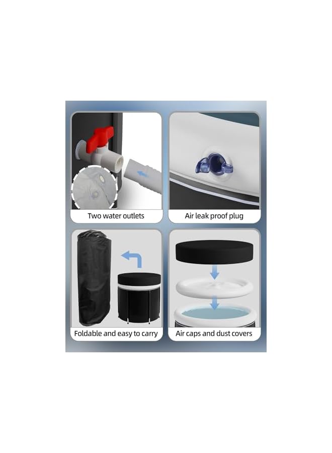 The Bros Ice Bath Recovery Tub Outdoor with 2 Lid, 400L Cold Water Therapy Tub for Recovery and Cold Plunge, 6 Layer Portable Ice Bathtub Pool, 75 * 85CM Freestanding Cold tub for Athletes, Adult - Image 5