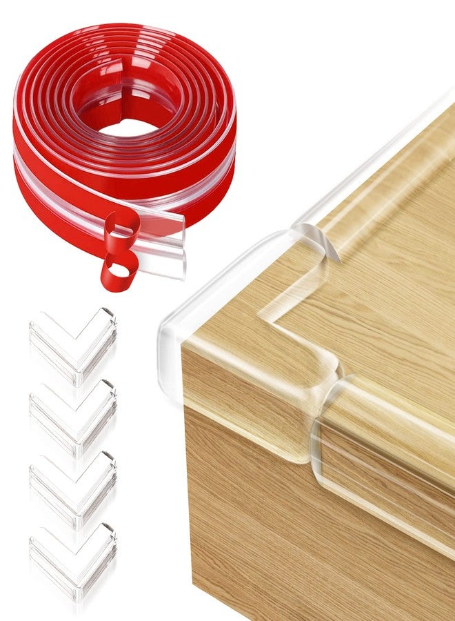 Gudui Edge Guard, Baby Proofing Edge & Corner Guards Set, Clear Silicone, 6.6 ft x 0.6 in, 4 Pack, Baby Safety Edge Covers, Bumper for Table, Cabinets, Crib - Image 1