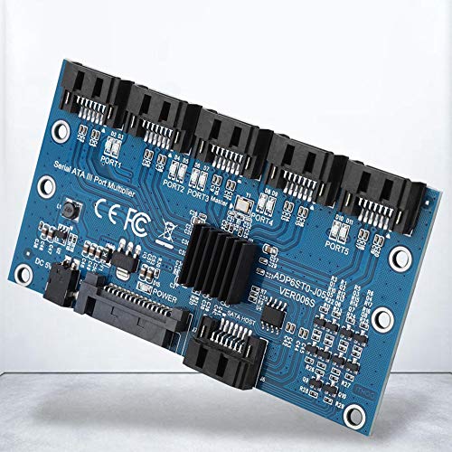 ZERONE SATA3.0 1 to 5 Hard Disks Adapter Converter, SATA 3.0 Motherboard 6Gbps Interface Multiplier Expansion Card Support JMICRON JMB575 - Image 2