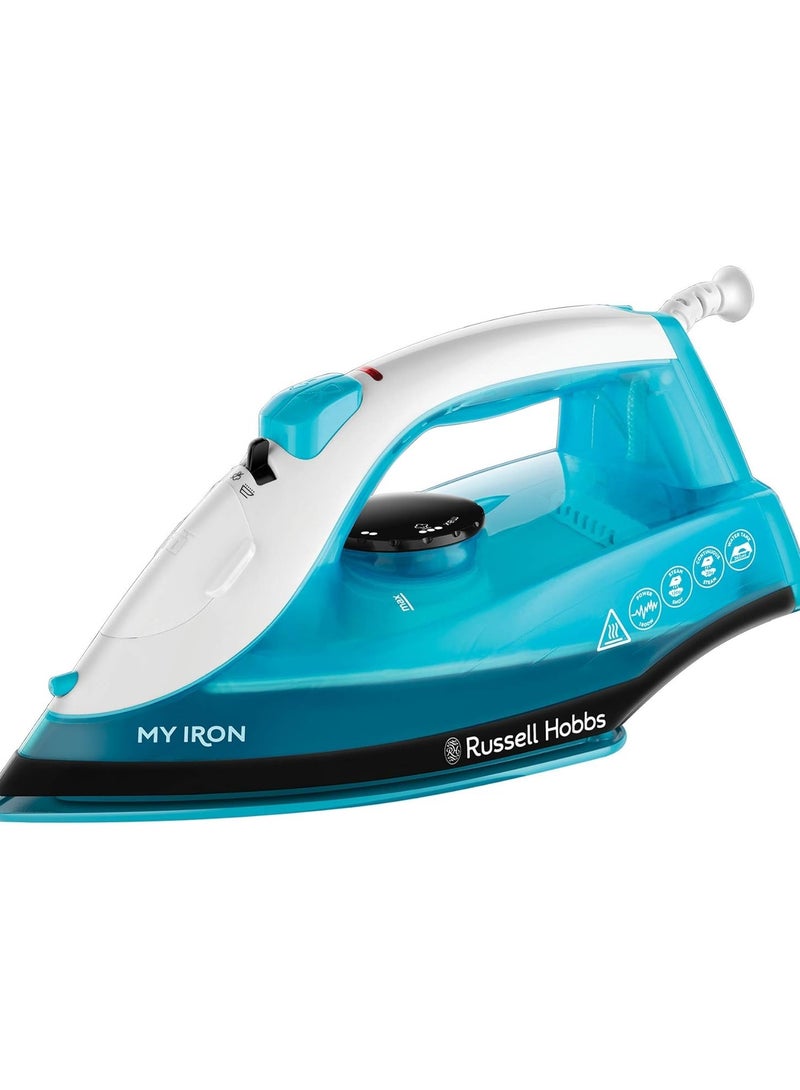 RUSSELL+HAZEL Russell Hobbs (25580) My Iron Steam Iron - 1800W, Ceramic Soleplate, 260ml Tank, 2m Cord, Self-Clean, Blue/White - 1-Year Warranty - Image 1